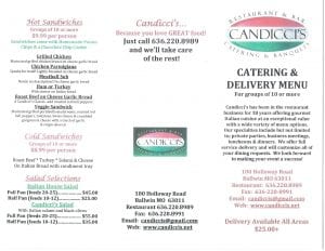 Candicci's Restaurant Catering Menu