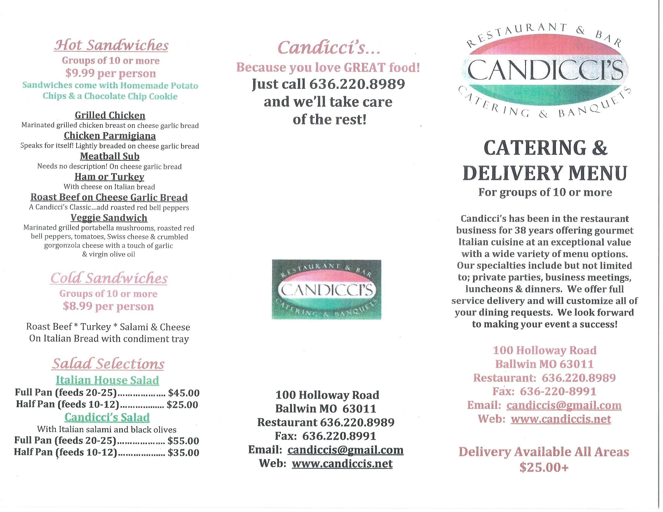Catering - Candicci&#39;s Restaurant, Bar and Catering