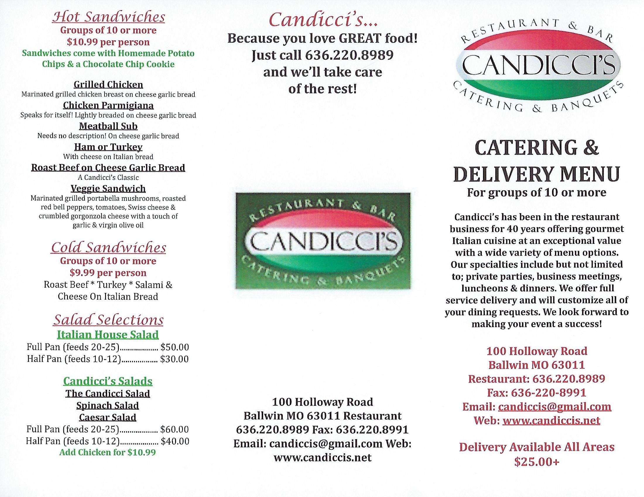 Catering - Candicci&#39;s Restaurant, Bar and Catering