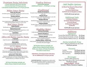 Candicci's Restaurant and Bar Catering Menu