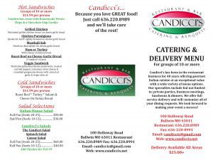 Candicci's Menu